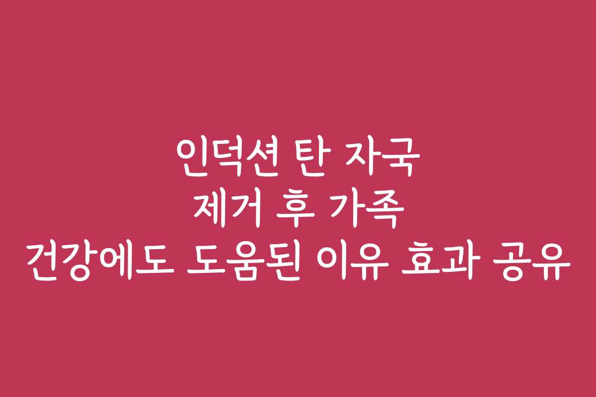 인덕션 탄 자국 제거 후 가족 건강에도 도움된 이유 효과 공유