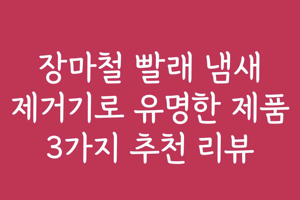 장마철 빨래 냄새 제거기로 유명한 제품 3가지 추천 리뷰