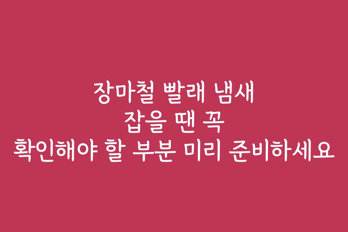 장마철 빨래 냄새 잡을 땐 꼭 확인해야 할 부분 미리 준비하세요