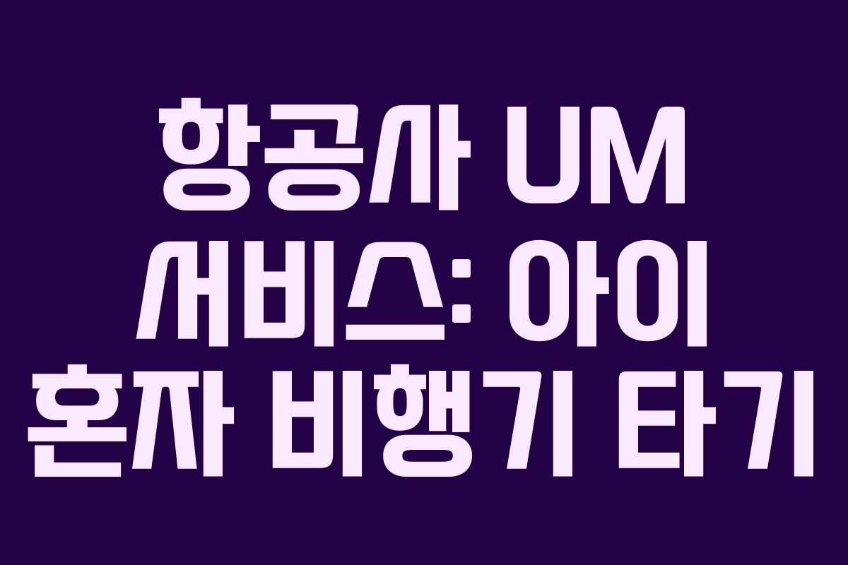 항공사 UM 서비스: 아이 혼자 비행기 타기