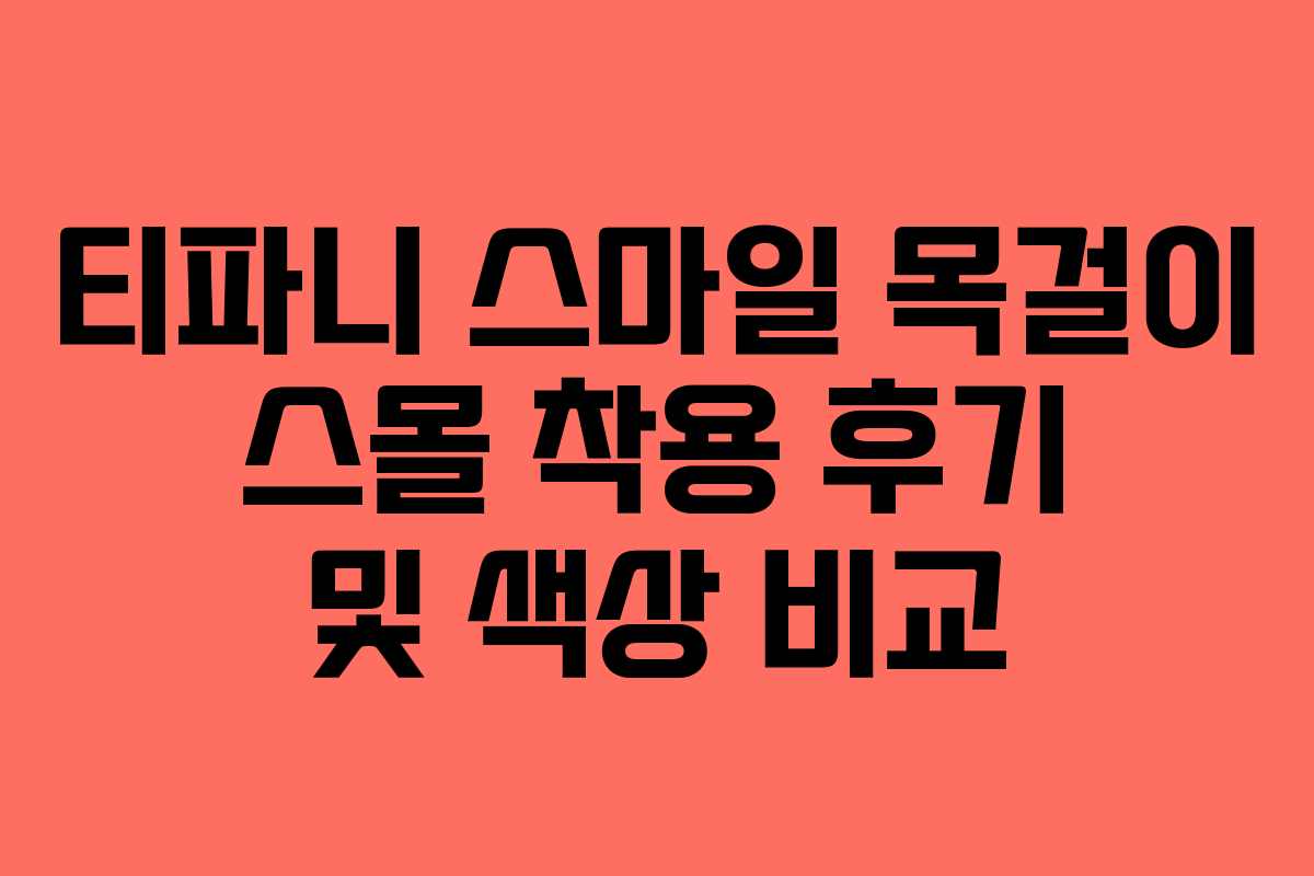 티파니 스마일 목걸이 스몰 착용 후기 및 색상 비교