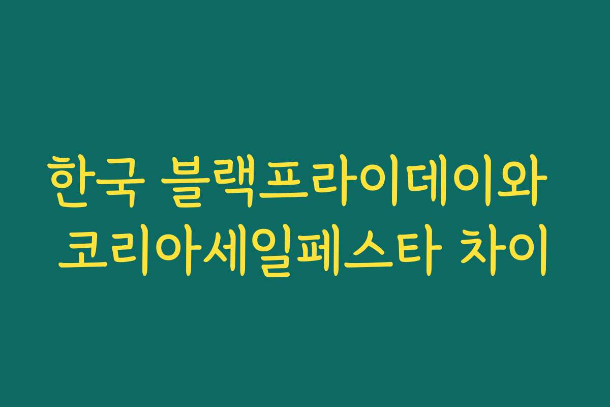 한국 블랙프라이데이와 코리아세일페스타 차이 한국 블랙프라이데이와 코리아세일페스타 차이