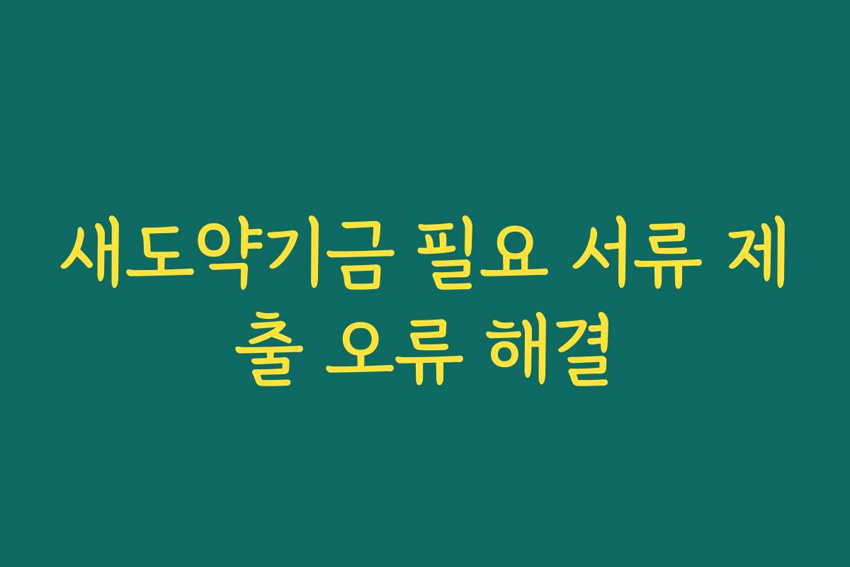 새도약기금 필요 서류 제출 오류 해결