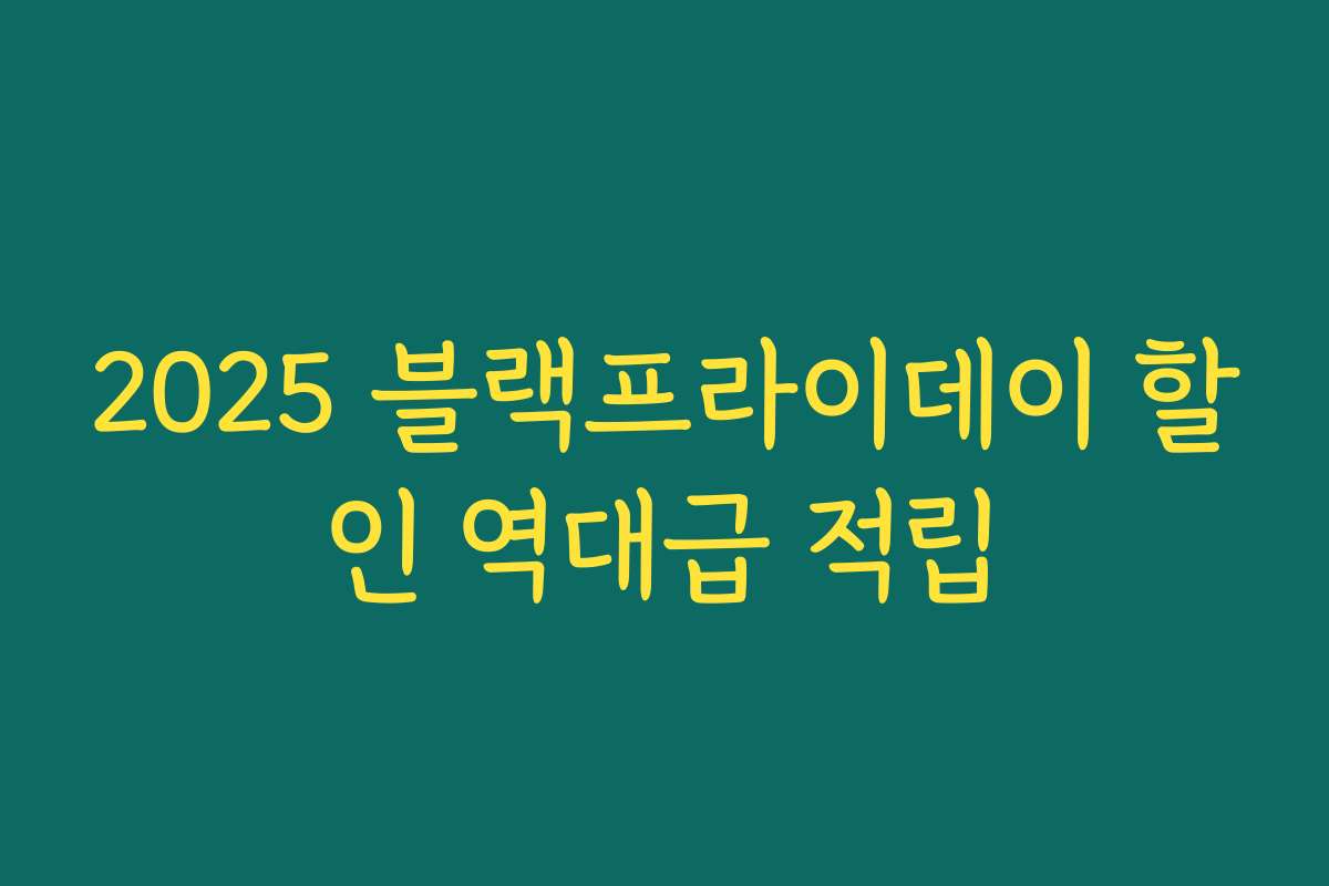 2025 블랙프라이데이 할인 역대급 적립 2025 블랙프라이데이 할인 역대급 적립
