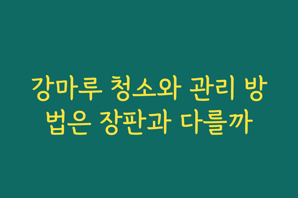 강마루 청소와 관리 방법은 장판과 다를까