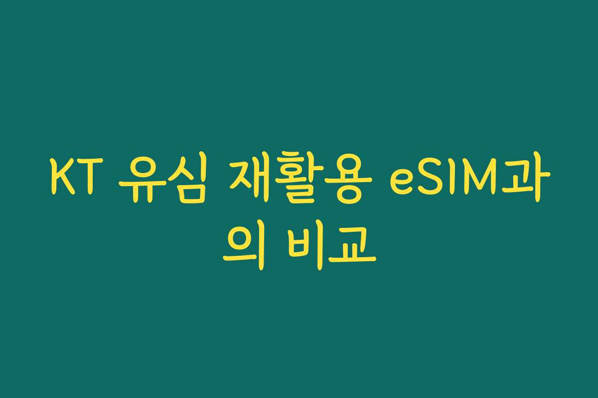 KT 유심 재활용 eSIM과의 비교