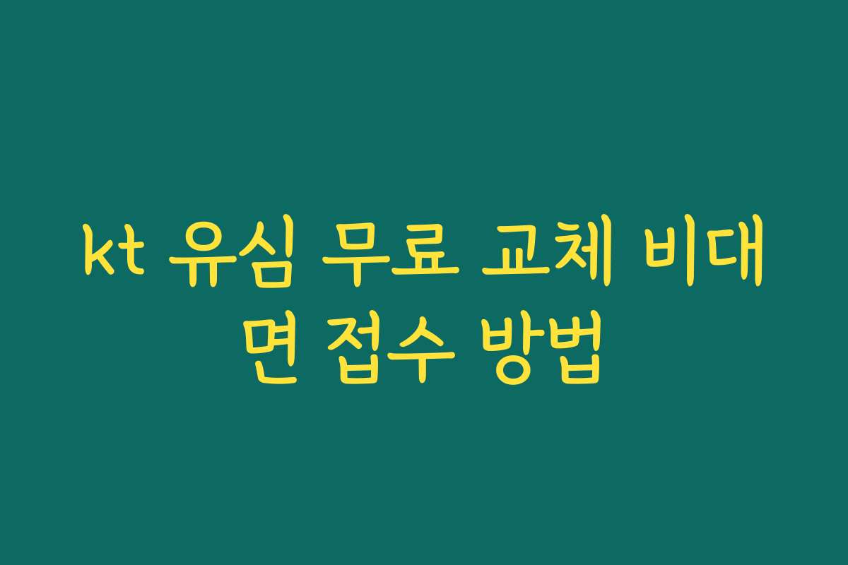 kt 유심 무료 교체 비대면 접수 방법