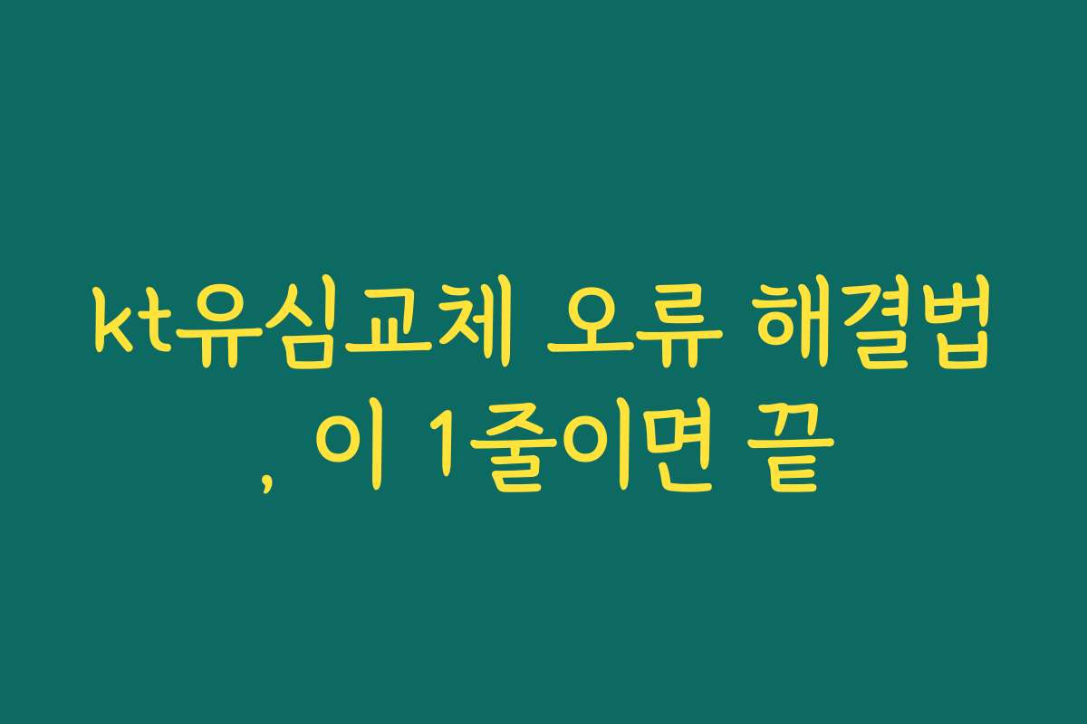 kt유심교체 오류 해결법, 이 1줄이면 끝