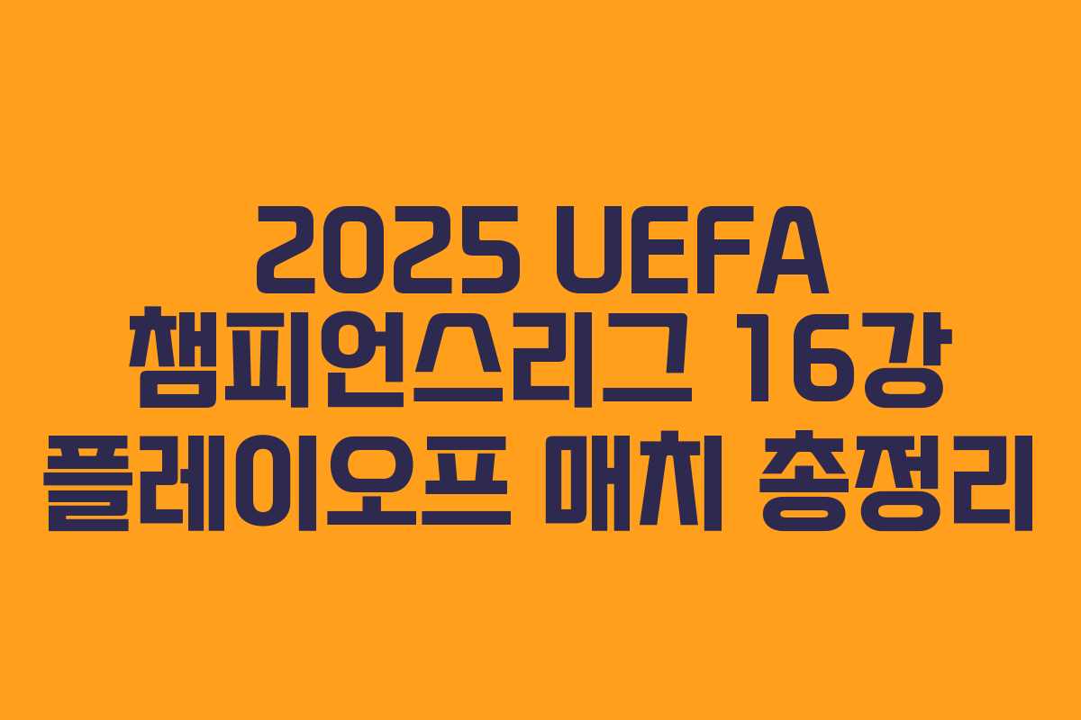 2025 UEFA 챔피언스리그 16강 플레이오프 매치 총정리