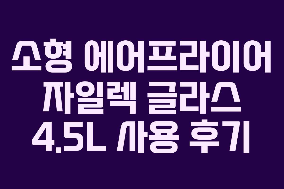소형 에어프라이어 자일렉 글라스 4.5L 사용 후기