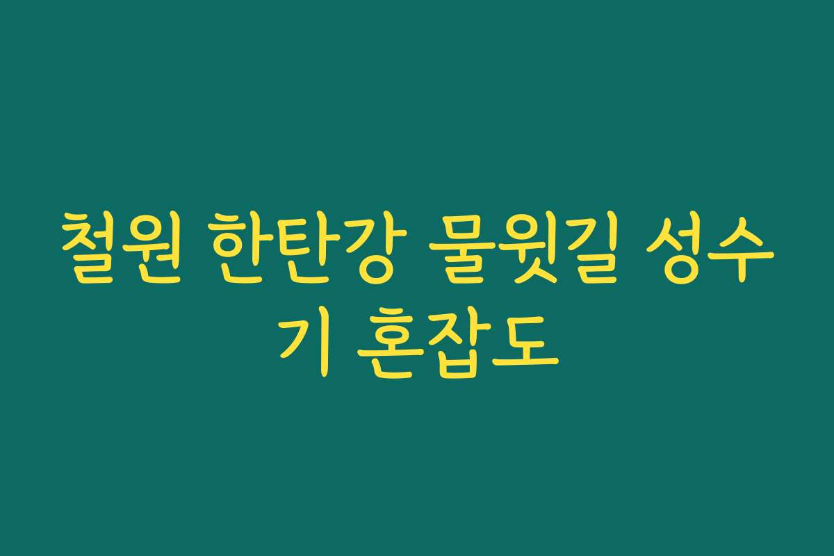 철원 한탄강 물윗길 성수기 혼잡도