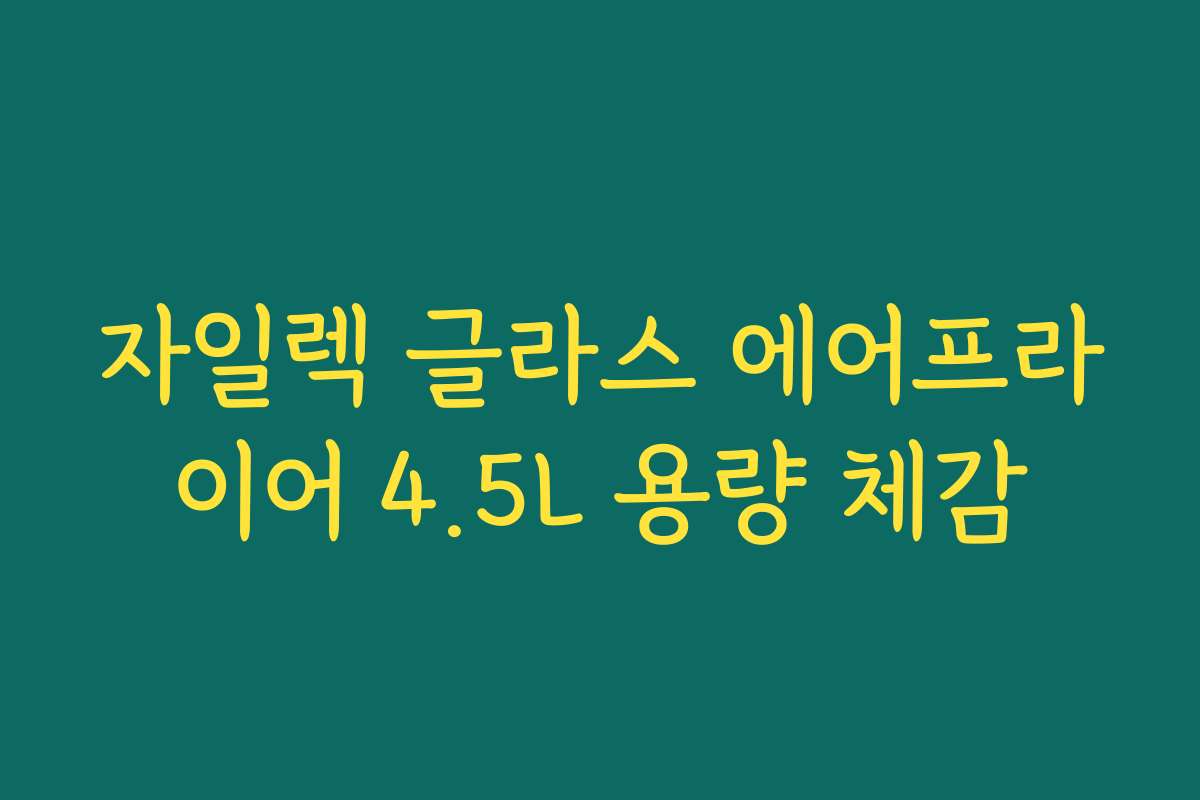 자일렉 글라스 에어프라이어 4.5L 용량 체감