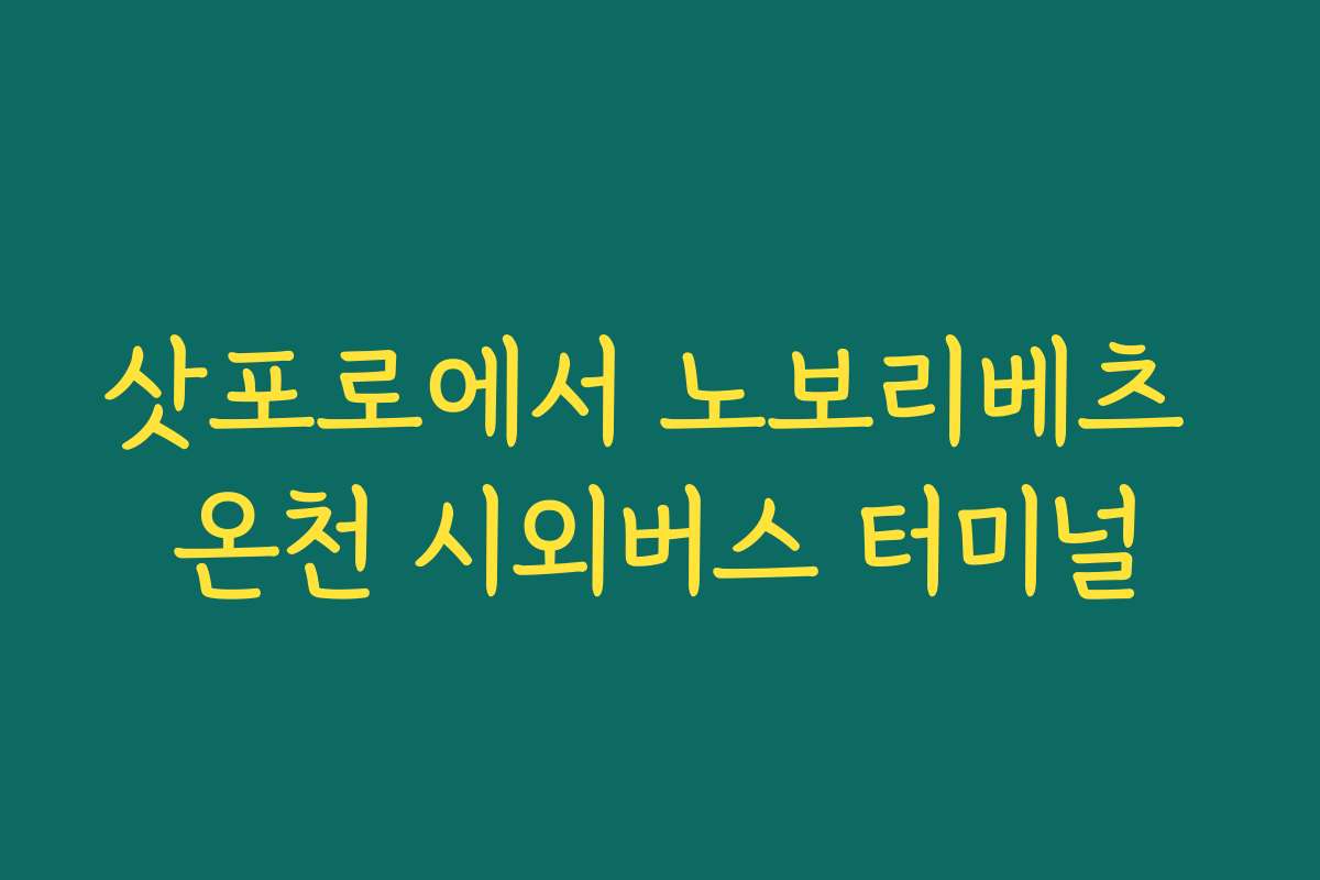 삿포로에서 노보리베츠 온천 시외버스 터미널