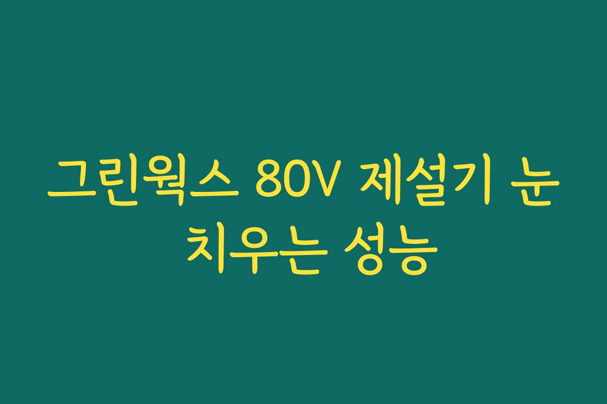 그린웍스 80V 제설기 눈 치우는 성능