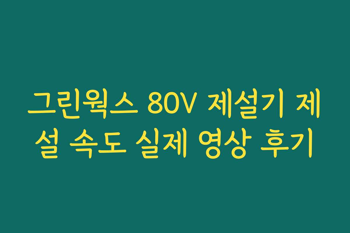 그린웍스 80V 제설기 제설 속도 실제 영상 후기
