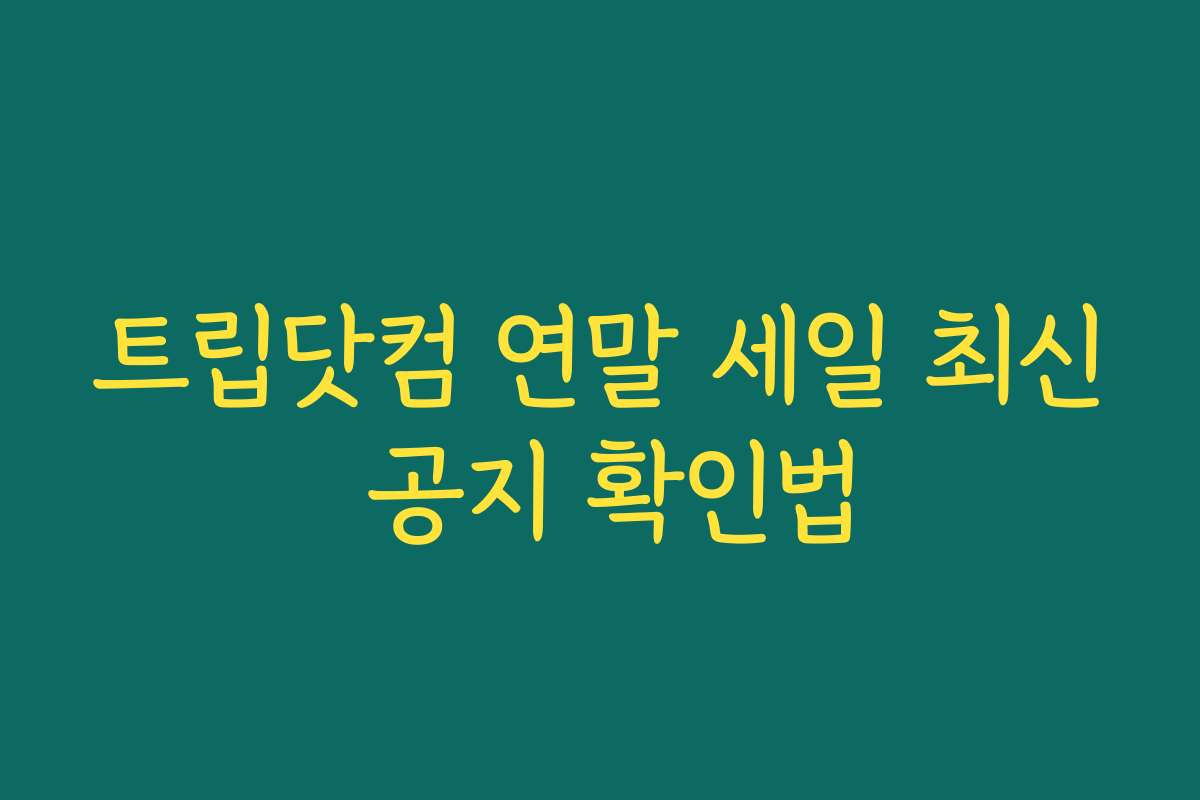트립닷컴 연말 세일 최신 공지 확인법