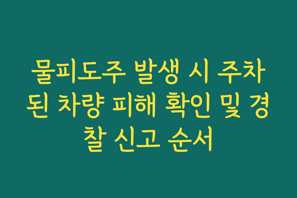 물피도주 발생 시 주차된 차량 피해 확인 및 경찰 신고 순서