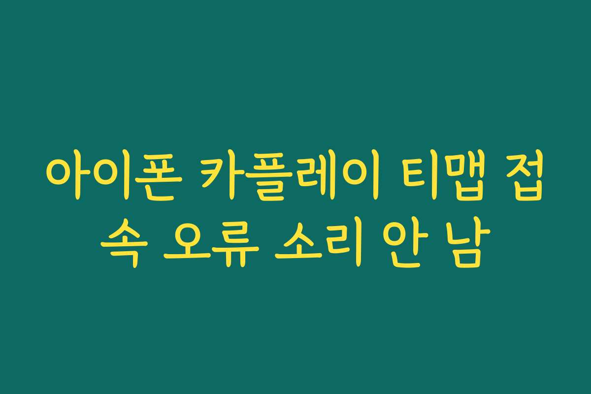 아이폰 카플레이 티맵 접속 오류 소리 안 남