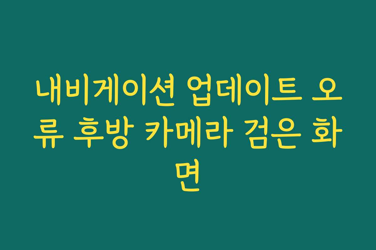 내비게이션 업데이트 오류 후방 카메라 검은 화면