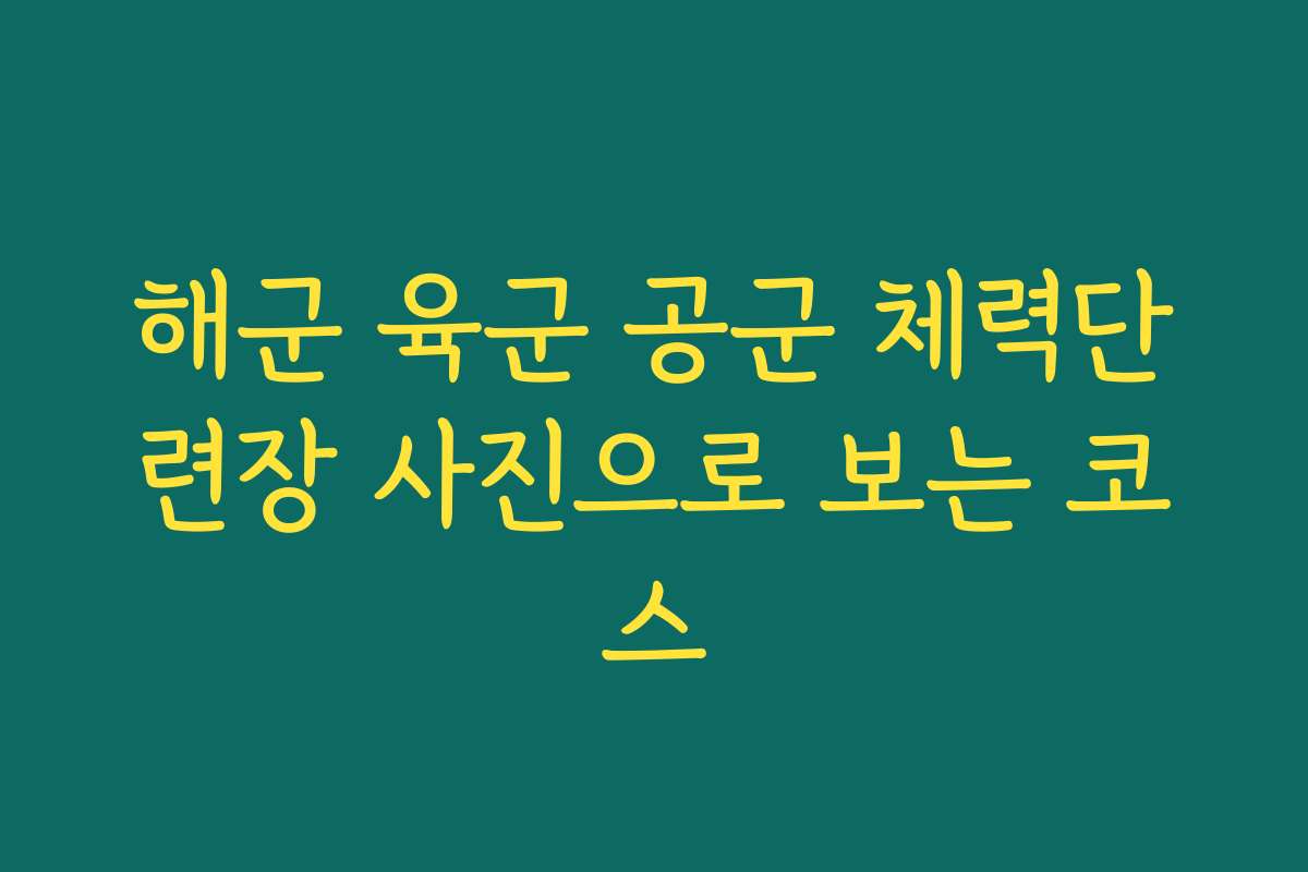 해군 육군 공군 체력단련장 사진으로 보는 코스