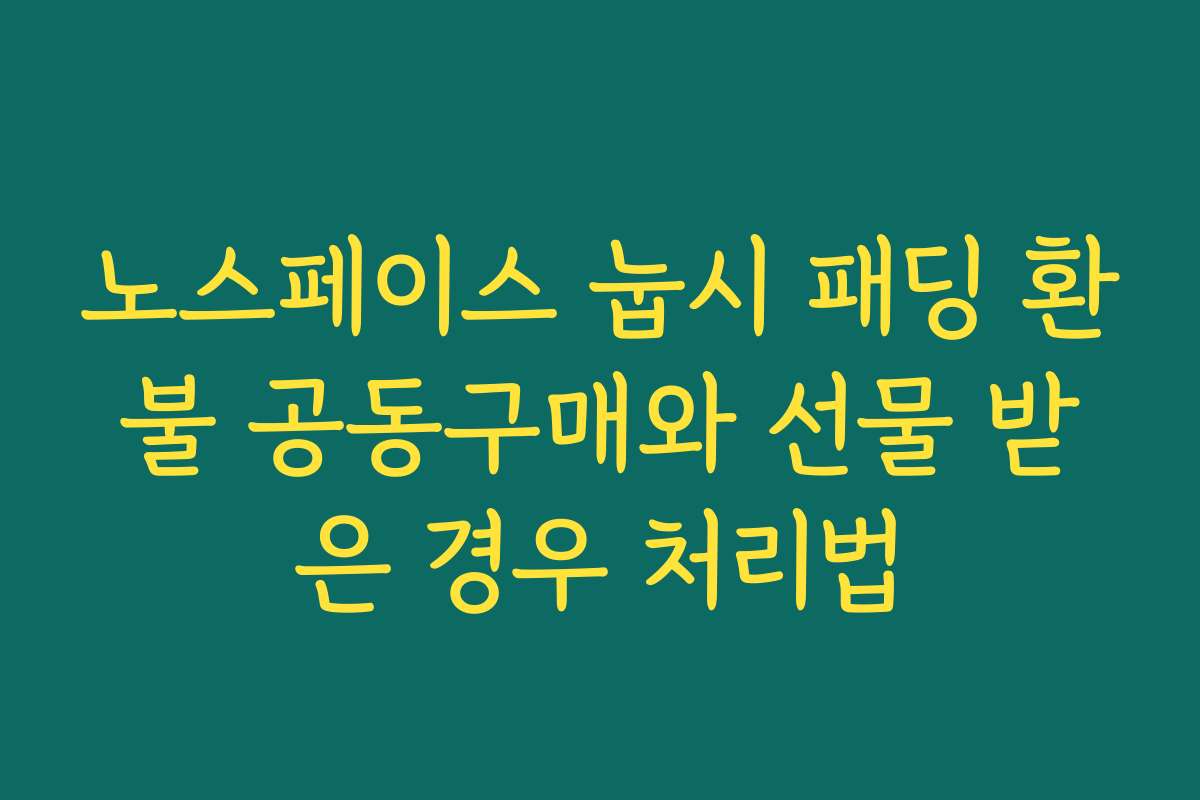 노스페이스 눕시 패딩 환불 공동구매와 선물 받은 경우 처리법