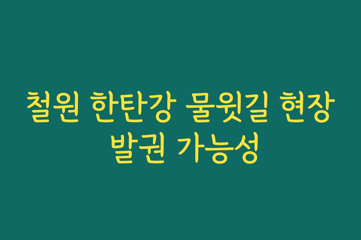 철원 한탄강 물윗길 현장 발권 가능성