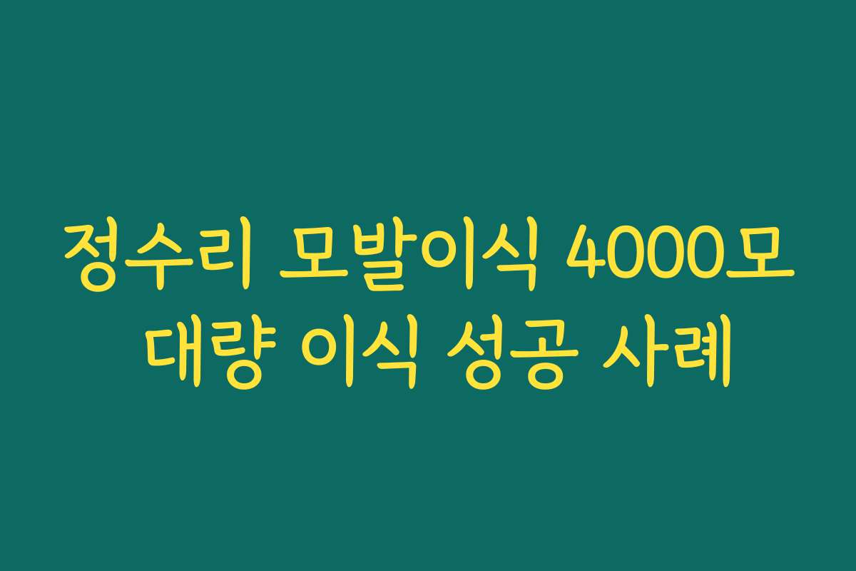 정수리 모발이식 4000모 대량 이식 성공 사례