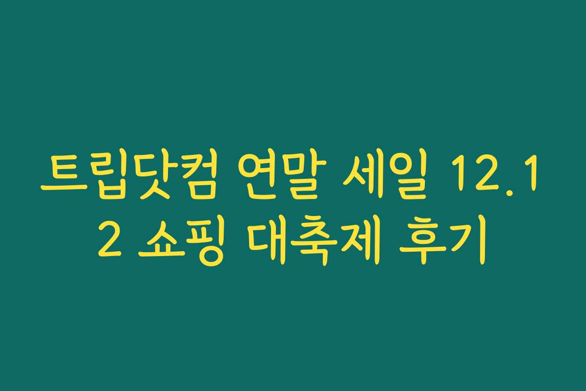 트립닷컴 연말 세일 12.12 쇼핑 대축제 후기