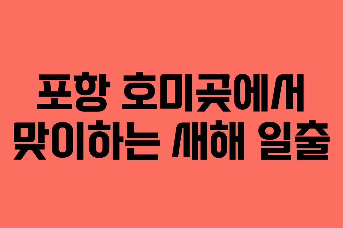 포항 호미곶에서 맞이하는 새해 일출