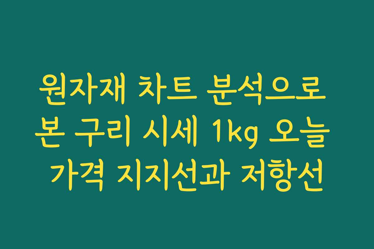 원자재 차트 분석으로 본 구리 시세 1kg 오늘 가격 지지선과 저항선