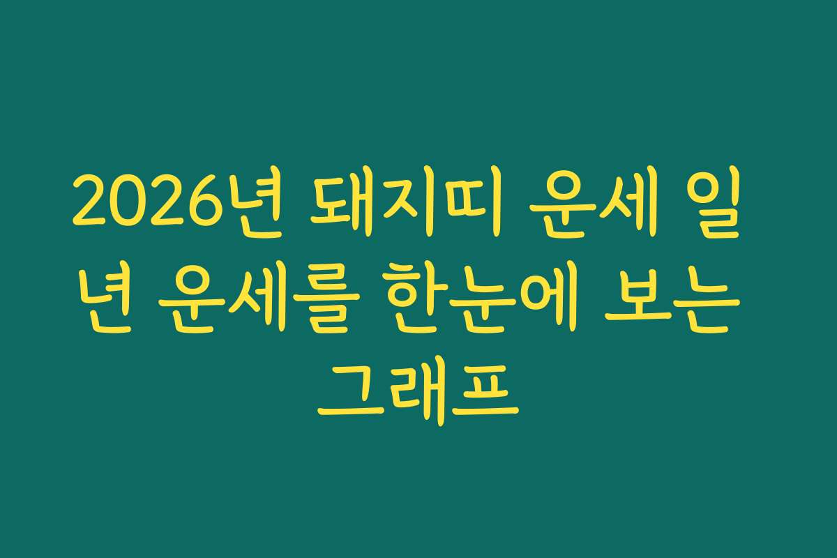 2026년 돼지띠 운세 일 년 운세를 한눈에 보는 그래프