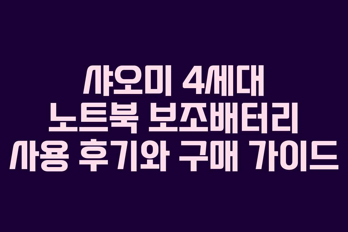 샤오미 4세대 노트북 보조배터리 사용 후기와 구매 가이드