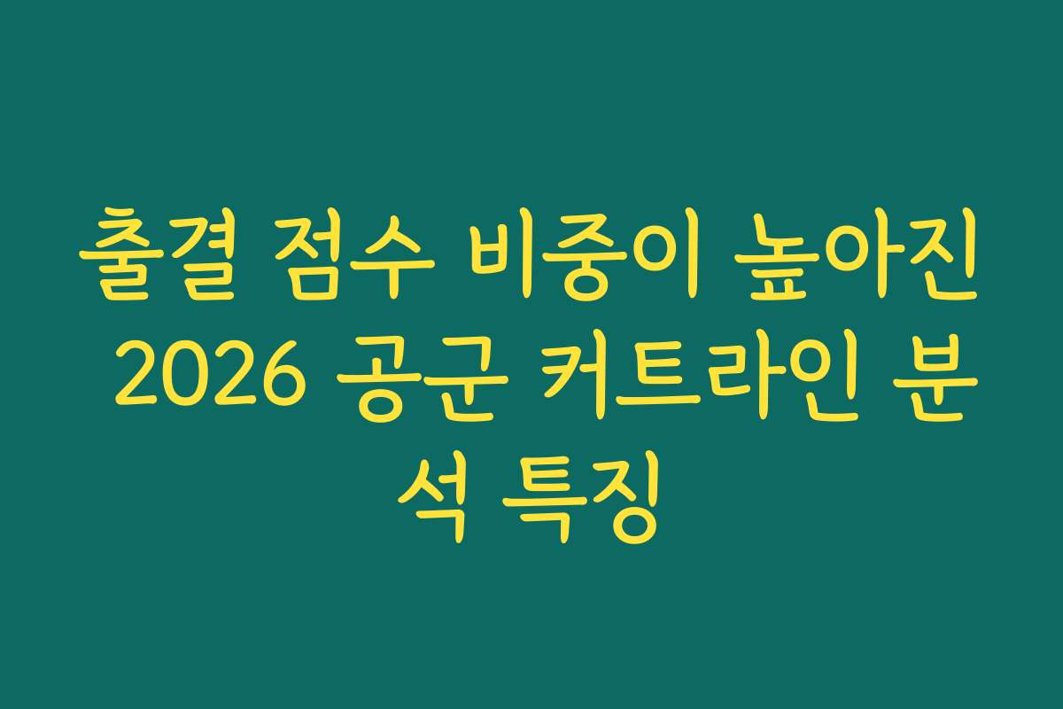 출결 점수 비중이 높아진 2026 공군 커트라인 분석 특징