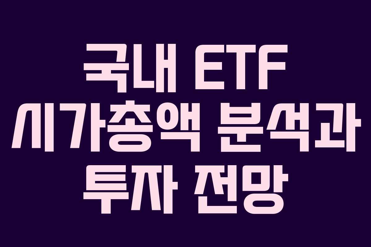 국내 ETF 시가총액 분석과 투자 전망
