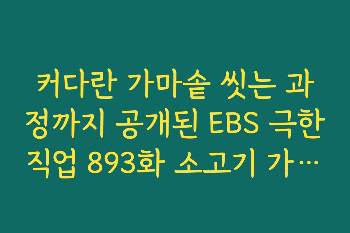커다란 가마솥 씻는 과정까지 공개된 EBS 극한직업 893화 소고기 가마솥 국밥집