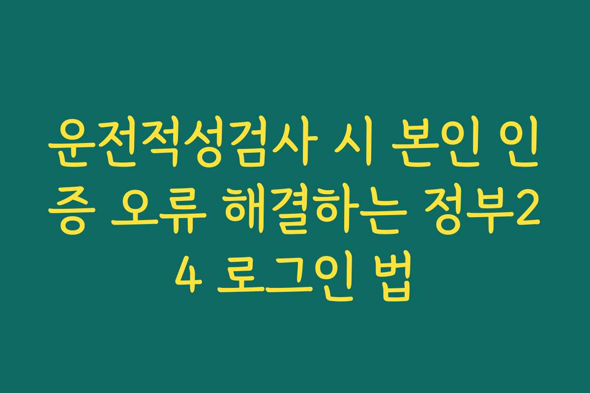 운전적성검사 시 본인 인증 오류 해결하는 정부24 로그인 법