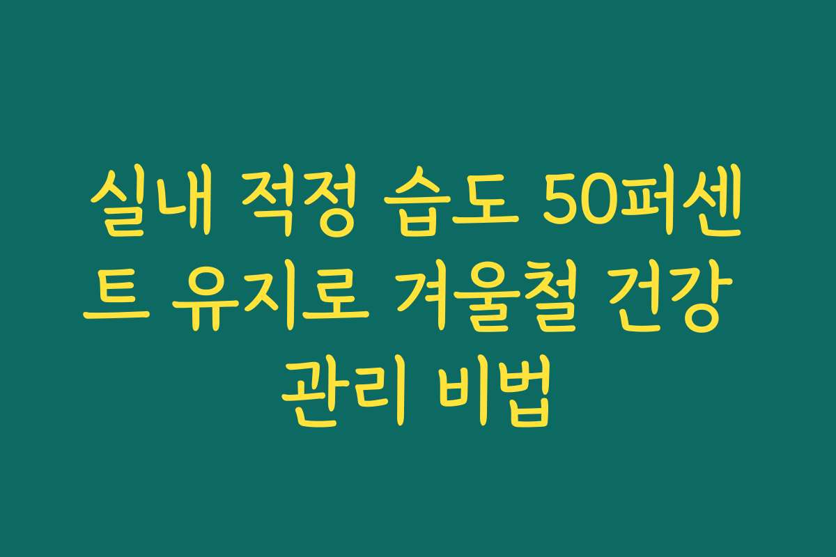 실내 적정 습도 50퍼센트 유지로 겨울철 건강 관리 비법