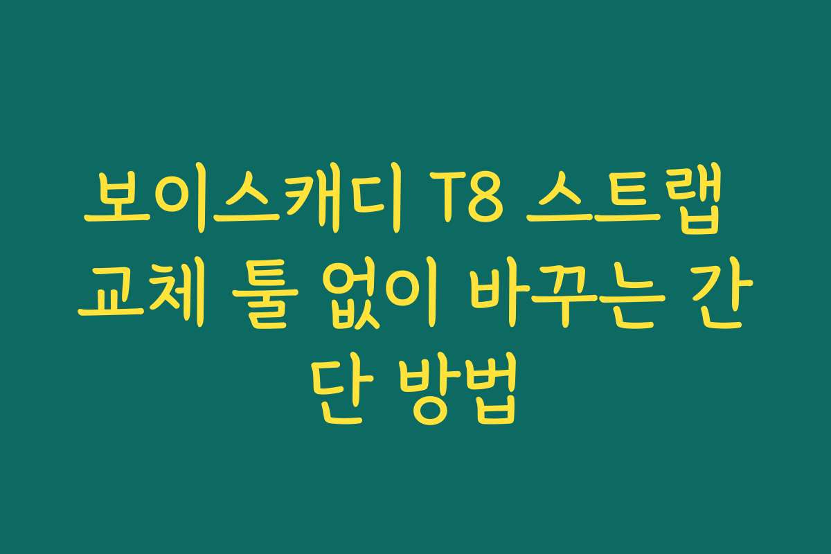 보이스캐디 T8 스트랩 교체 툴 없이 바꾸는 간단 방법