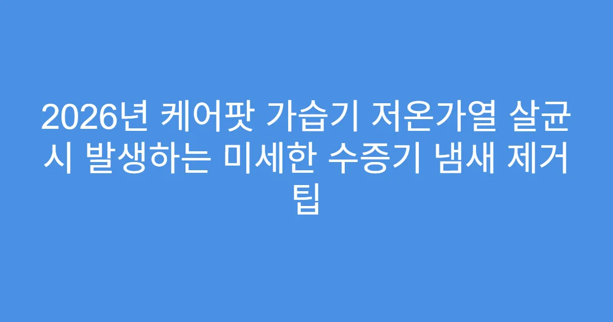 2026년 케어팟 가습기 저온가열 살균 시 발생하는 미세한 수증기 냄새 제거 팁
