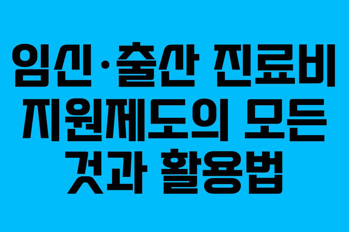 임신·출산 진료비 지원제도의 모든 것과 활용법