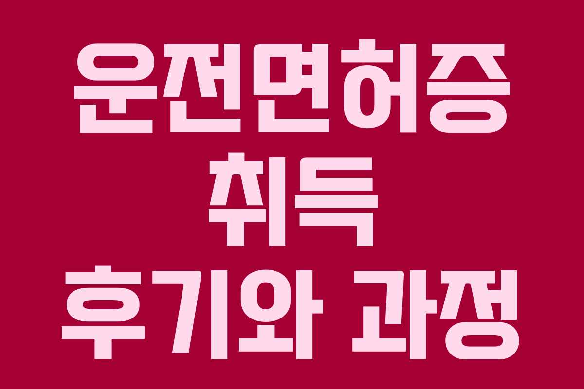 운전면허증 취득 후기와 과정