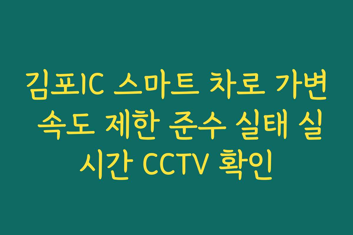 김포IC 스마트 차로 가변 속도 제한 준수 실태 실시간 CCTV 확인