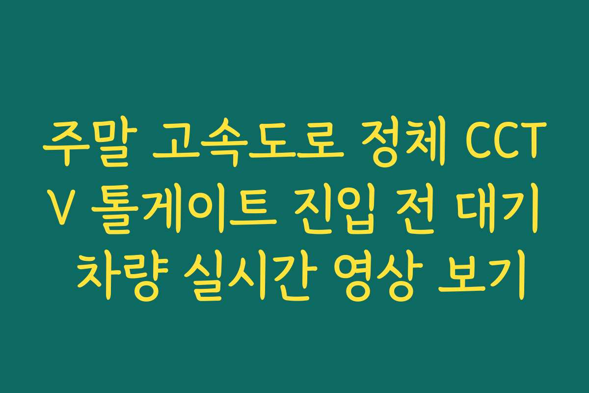 주말 고속도로 정체 CCTV 톨게이트 진입 전 대기 차량 실시간 영상 보기