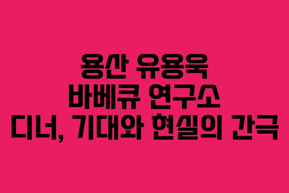 용산 유용욱 바베큐 연구소 디너, 기대와 현실의 간극