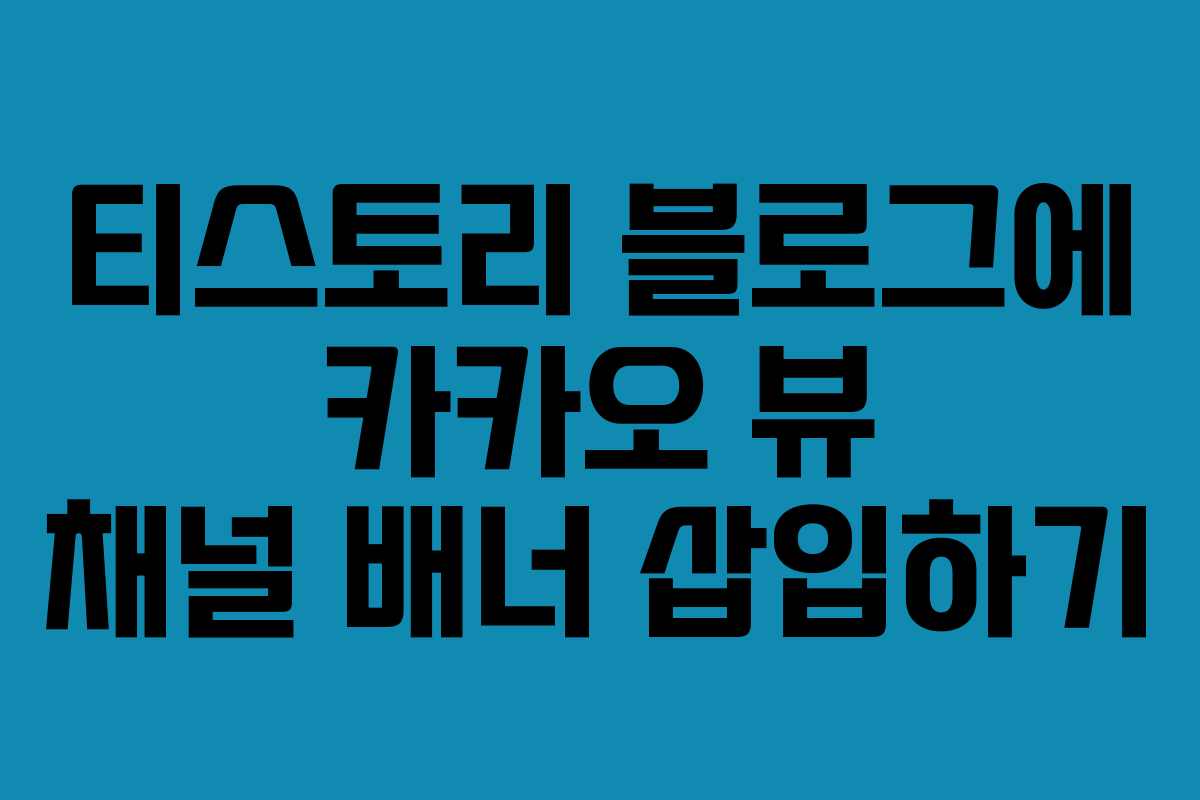 티스토리 블로그에 카카오 뷰 채널 배너 삽입하기
