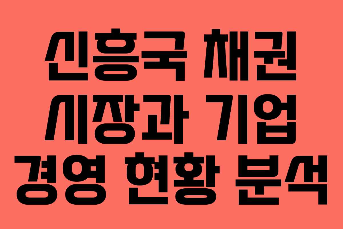 신흥국 채권 시장과 기업 경영 현황 분석