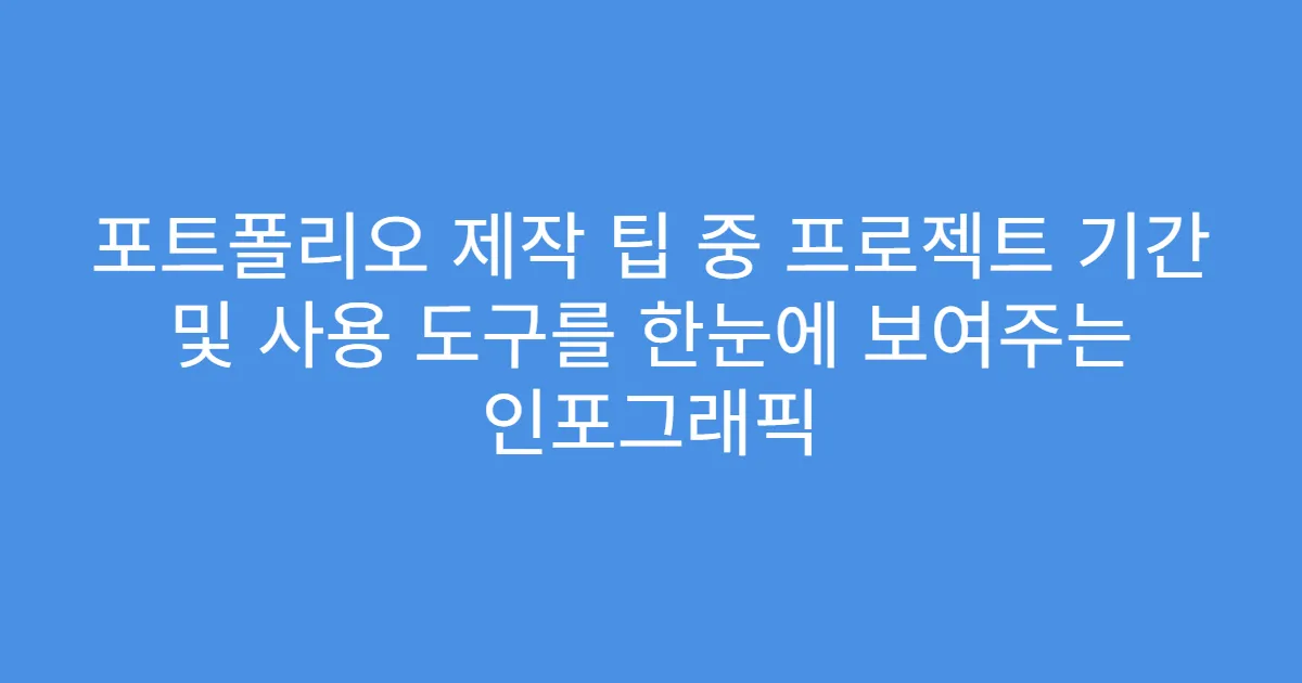 포트폴리오 제작 팁 중 프로젝트 기간 및 사용 도구를 한눈에 보여주는 인포그래픽