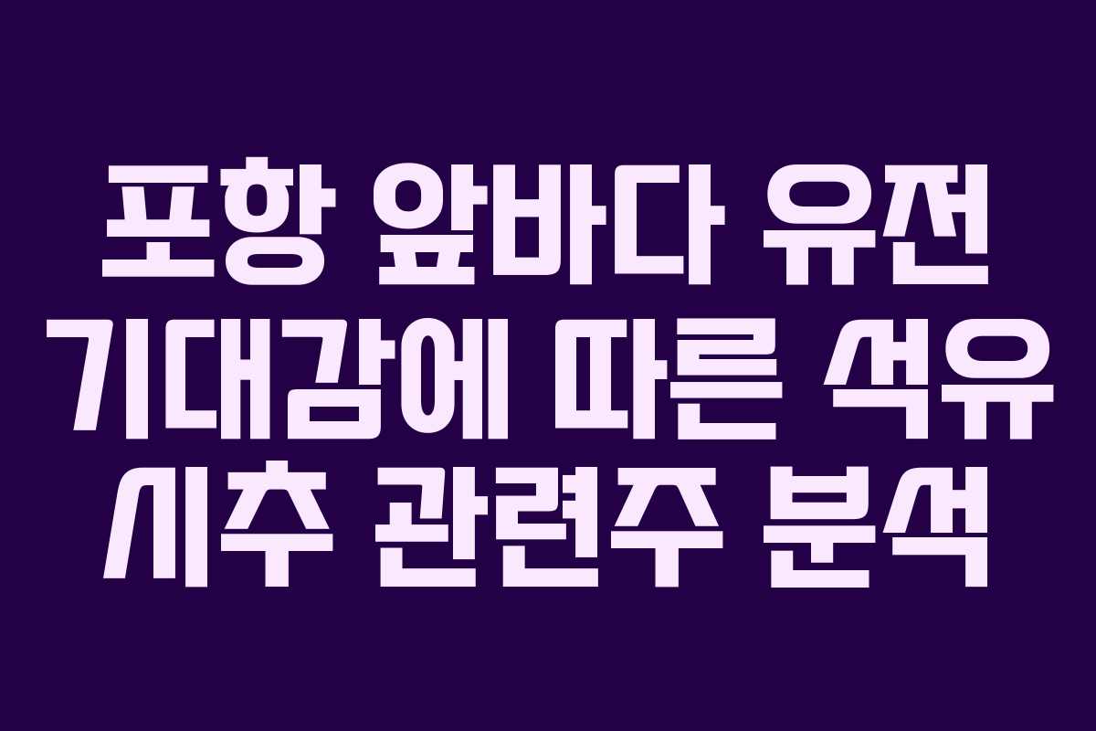 포항 앞바다 유전 기대감에 따른 석유 시추 관련주 분석