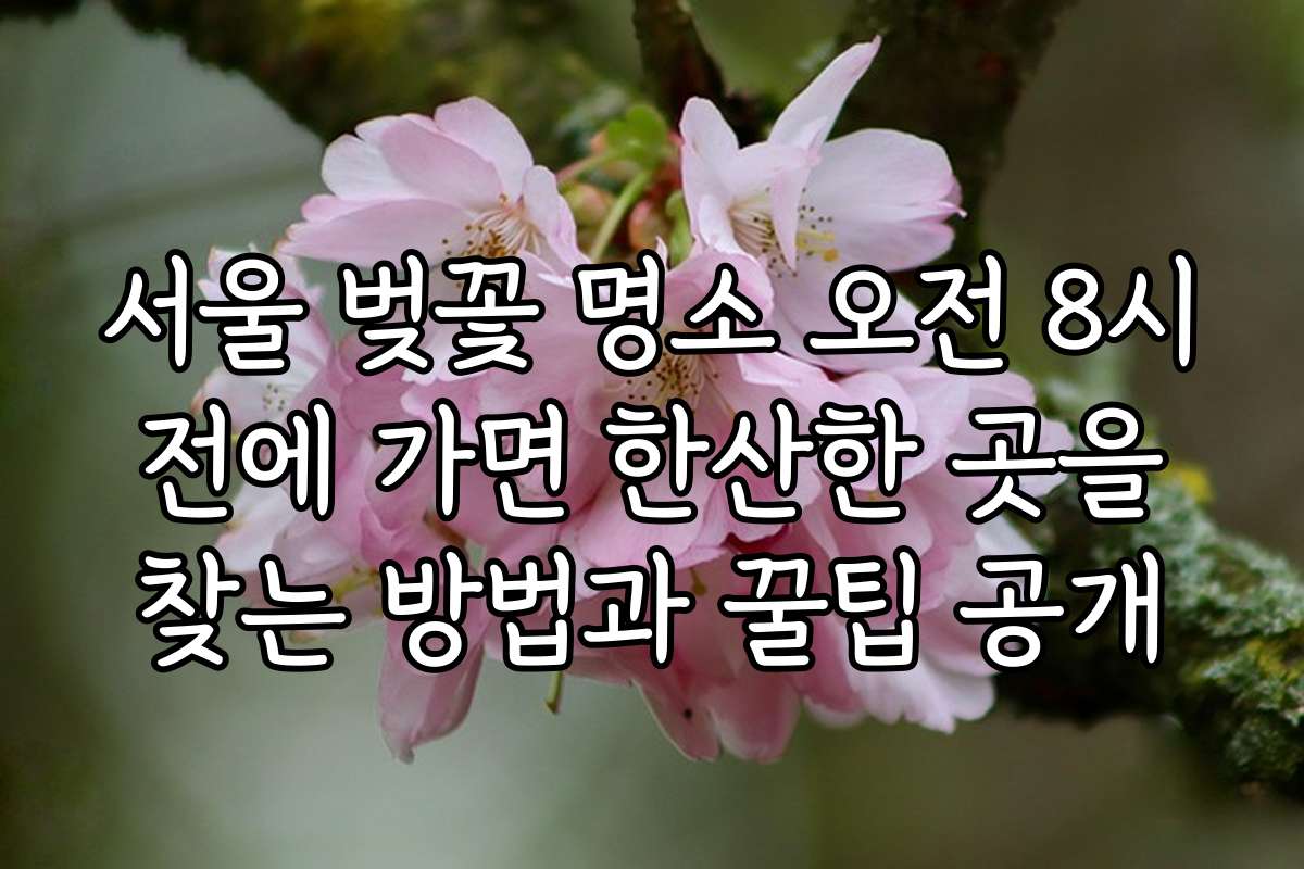 서울 벚꽃 명소 오전 8시 전에 가면 한산한 곳을 찾는 방법과 꿀팁 공개