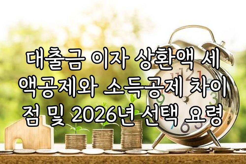 대출금 이자 상환액 세액공제와 소득공제 차이점 및 2026년 선택 요령